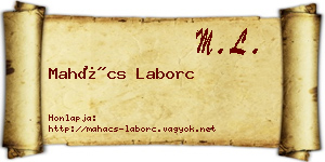 Mahács Laborc névjegykártya